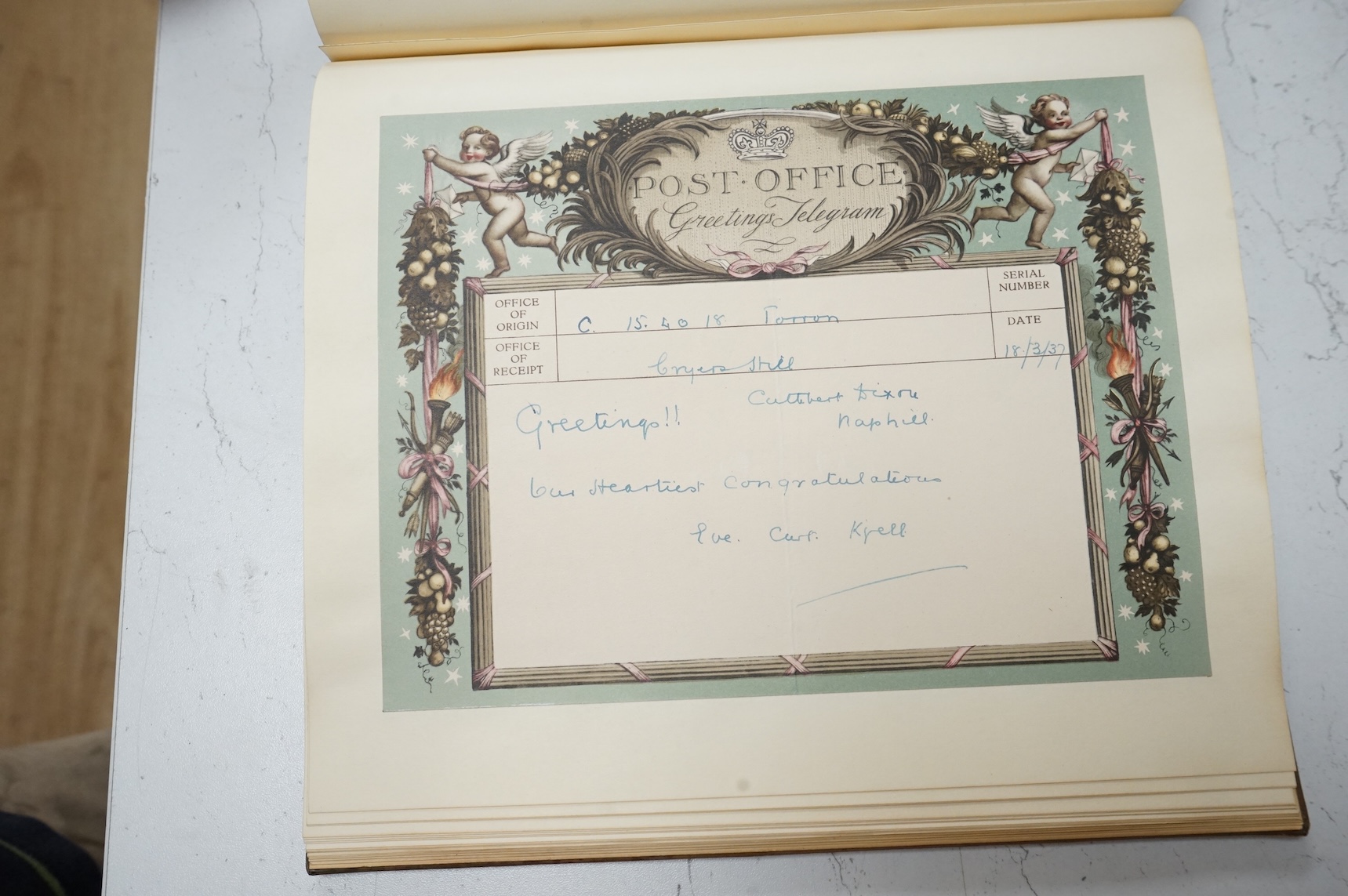 Attributed to Charles (Carlos) Sanchez (20th. C), oil on canvas, Portrait of Cuthbert Dixon (1887-1973), 60 x 48cm, ornate gilt frame, together with a accompanying scrapbook of various invitations and telegrams relating